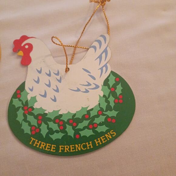 Lot of 3: First Three Days of Twelve Day of Christmas Metal Christmas Ornaments - Picture 4 of 4